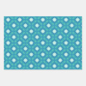 Feuille De Papier Cadeau Motif étoile Boho bleu turquoise (Devant)