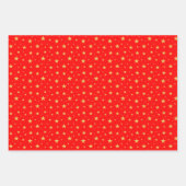 Feuille De Papier Cadeau Motif étoile sur bleu, or et rouge (Devant)
