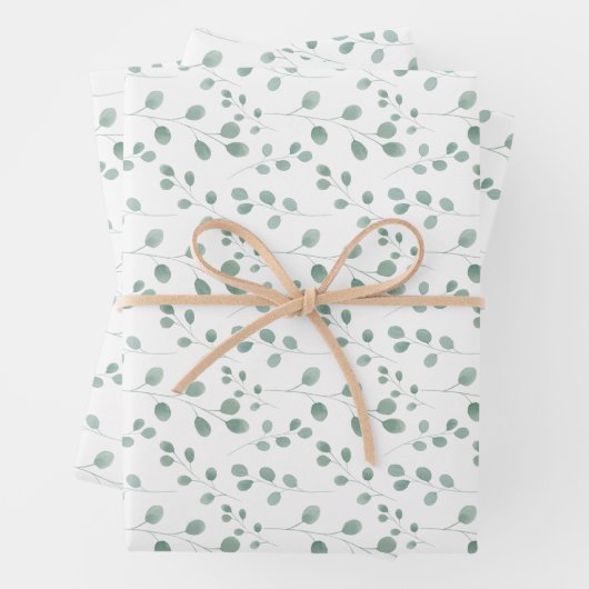 Feuille De Papier Cadeau Motif Eucalyptus (En situation)