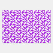 Feuille De Papier Cadeau Motif Fantôme d'Halloween mignon gris noir violet (Devant 2)