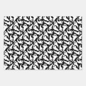 Feuille De Papier Cadeau Motif Fantôme d'Halloween mignon gris noir violet (Devant)