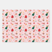 Feuille De Papier Cadeau Motif Festif des Mains de Vacances (Devant 2)