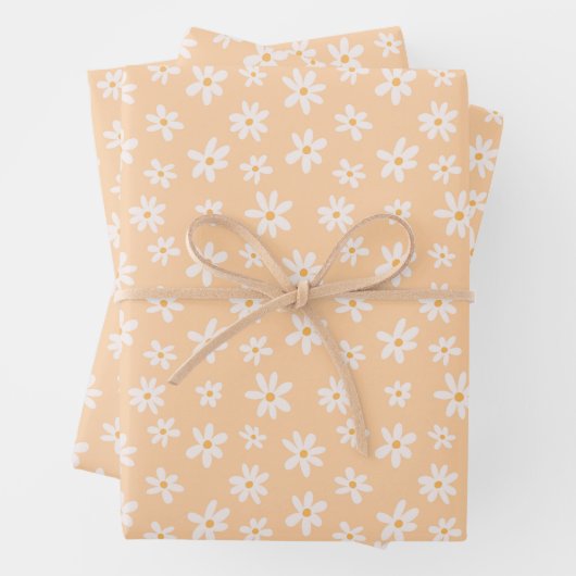 Feuille De Papier Cadeau Motif Fleur Cute Daisy (En situation)
