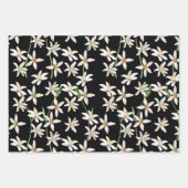 Feuille De Papier Cadeau Motif fleur de citron d'été sur noir (Devant 2)