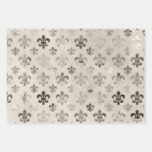 Feuille De Papier Cadeau Motif Fleur De Lis Découpage déprimé (Devant)