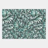 Feuille De Papier Cadeau Motif Fleur désirable en Minty Green (Devant 3)