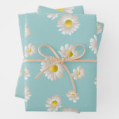 Feuille De Papier Cadeau Motif Fleur marguerite (En situation)