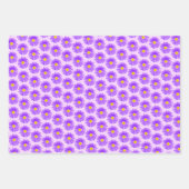 Feuille De Papier Cadeau Motif fleur sauvage sur blanc jaune violet pastel (Devant 2)
