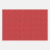 Feuille De Papier Cadeau Motif Fleurs Blanches et Fraises Rouges Sucrées (Devant 3)