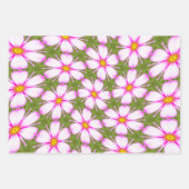 Feuille De Papier Cadeau Motif Fleurs Cosmos (Devant 2)