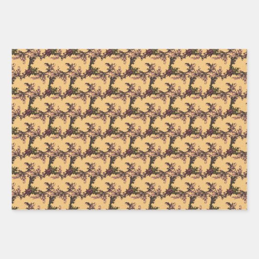 Feuille De Papier Cadeau Motif Fleurs délicates (Devant 2)