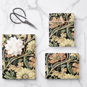 Feuille De Papier Cadeau motif floral de style victorien