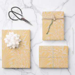 Feuille De Papier Cadeau Motif floral doré moderne élégant