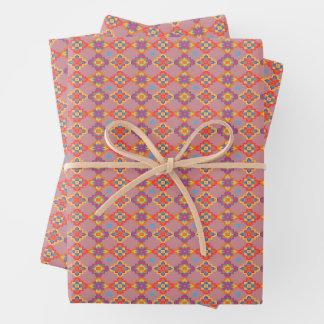 Feuille De Papier Cadeau Motif floral géométrique amérindien de luxe