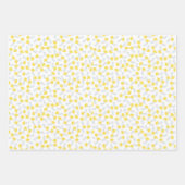 Feuille De Papier Cadeau Motif floral gris jaune (Devant 2)