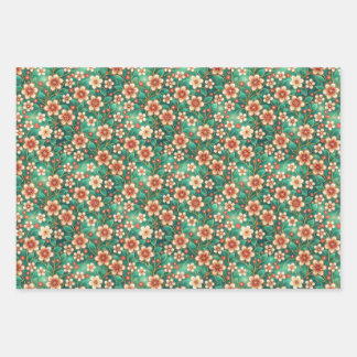 Feuille De Papier Cadeau Motif Floral Indien