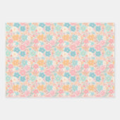 Feuille De Papier Cadeau Motif floral pastel (Devant 3)