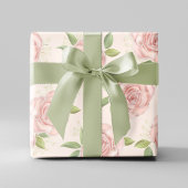 Feuille De Papier Cadeau Motif Floral rose Chic Élégant