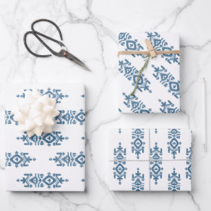 Feuille De Papier Cadeau Motif folklorique de l'impression Jamdani