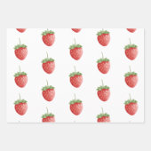 Feuille De Papier Cadeau Motif fraise (Devant 3)