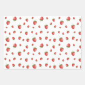 Feuille De Papier Cadeau Motif fraise (Devant)