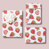 Feuille De Papier Cadeau Motif fraise