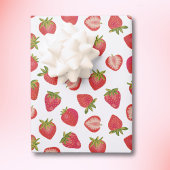 Feuille De Papier Cadeau Motif Fraise d'Été