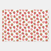 Feuille De Papier Cadeau Motif Fraise d'Été (Devant)