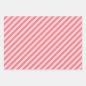 Feuille De Papier Cadeau Motif fraise rose diagonale rayures (Devant 2)