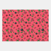 Feuille De Papier Cadeau Motif framboise (Devant 3)