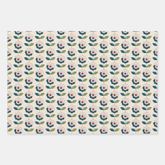 Feuille De Papier Cadeau Motif Fun Jardin Retro (Devant)