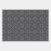 Feuille De Papier Cadeau Motif géométrique arabe noir (Devant 2)