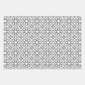 Feuille De Papier Cadeau Motif géométrique arabe noir (Devant)
