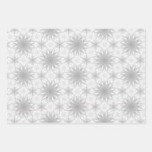 Feuille De Papier Cadeau Motif géométrique blanc et argenté (Devant 3)