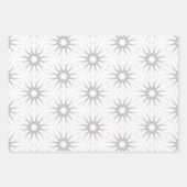 Feuille De Papier Cadeau Motif géométrique blanc et argenté (Devant 2)