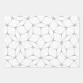 Feuille De Papier Cadeau Motif géométrique blanc et argenté (Devant)