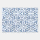Feuille De Papier Cadeau Motif géométrique bleu-arabe (Devant 2)
