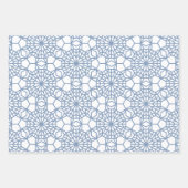 Feuille De Papier Cadeau Motif géométrique bleu-arabe (Devant)