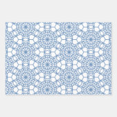 Feuille De Papier Cadeau Motif géométrique Bleu Arabesque Bébé (Devant)