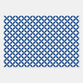 Feuille De Papier Cadeau Motif géométrique bleu et blanc (Devant 2)