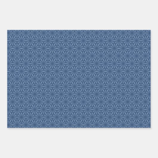 Feuille De Papier Cadeau Motif géométrique bleu marine moderne (Devant 3)