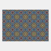 Feuille De Papier Cadeau Motif géométrique bleu océan no1 (Devant 2)