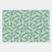 Feuille De Papier Cadeau Motif géométrique complexe vert mélangé couleurs (Devant 2)