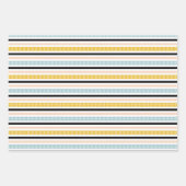 Feuille De Papier Cadeau Motif géométrique Jaune de moutarde rose vif moder (Devant 2)