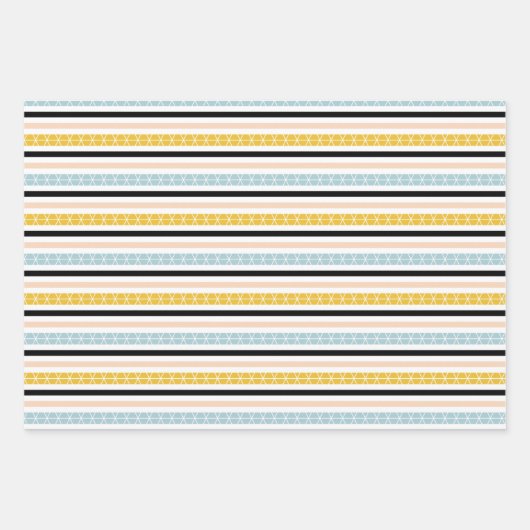 Feuille De Papier Cadeau Motif géométrique Jaune de moutarde rose vif moder (Devant 2)