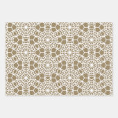 Feuille De Papier Cadeau Motif géométrique kaki arabesque (Devant 2)