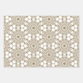 Feuille De Papier Cadeau Motif géométrique kaki arabesque (Devant)