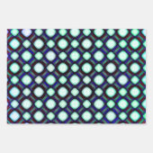 Feuille De Papier Cadeau Motif géométrique moderne Abstrait noir vert (Devant 2)