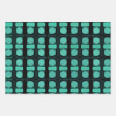 Feuille De Papier Cadeau Motif géométrique moderne Abstrait noir vert (Devant)