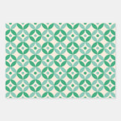 Feuille De Papier Cadeau Motif géométrique moyen élégant en vert (Devant 3)